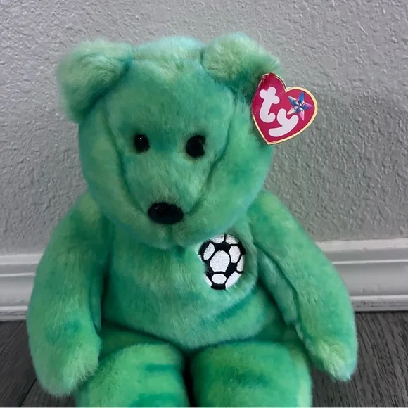 Ty Soccer Bear Kicks Beanie Buddy Vintage 1999 - Picture 2 of 5